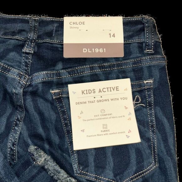 DL1961 NWT Kids’ Chloe Skinny Jean Size 14 - Picture 6 of 6